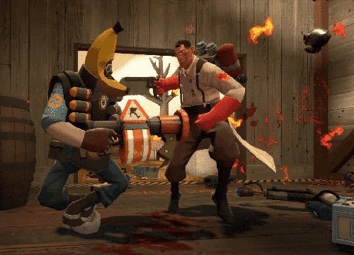 a default medic about to murder a dripped out demo in cold blood